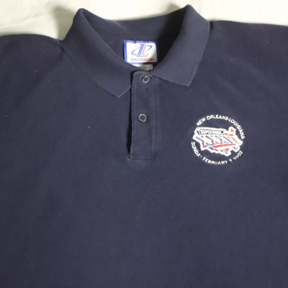 Vintage Logo Athletic Polo Shirt Mens M Blue Super Bowl XXXVI New Orleans 2002 - Picture 3 of 9